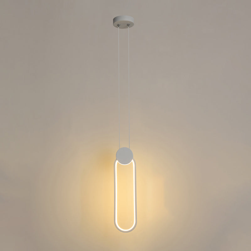 Minimalisme pendentif léger acrylique à 1 lumière LED vers le bas pour chambre à coucher