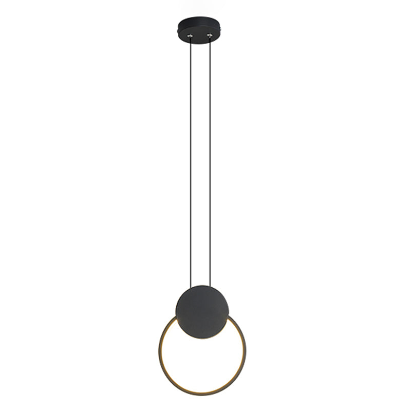 Minimalisme pendentif léger acrylique à 1 lumière LED vers le bas pour chambre à coucher
