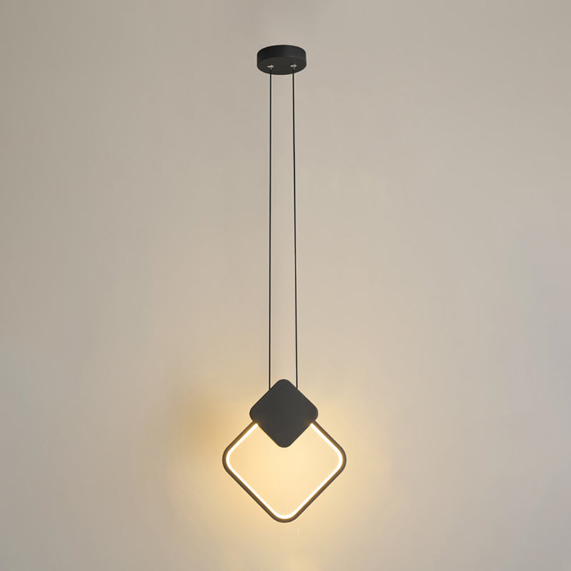 Minimalisme pendentif léger acrylique à 1 lumière LED vers le bas pour chambre à coucher