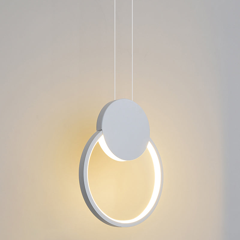 Minimalisme pendentif léger acrylique à 1 lumière LED vers le bas pour chambre à coucher