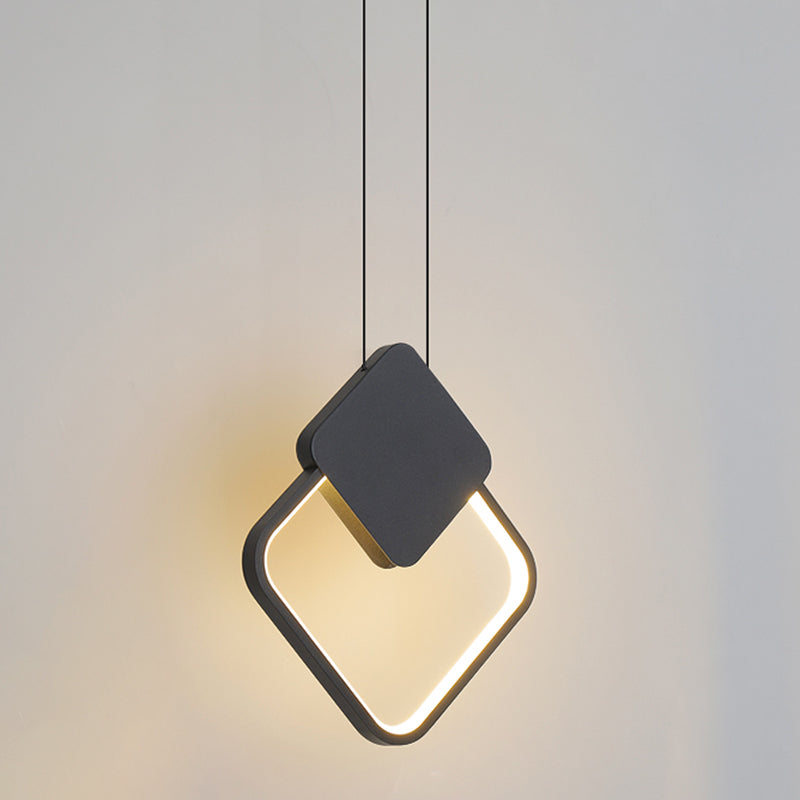 Minimalisme pendentif léger acrylique à 1 lumière LED vers le bas pour chambre à coucher