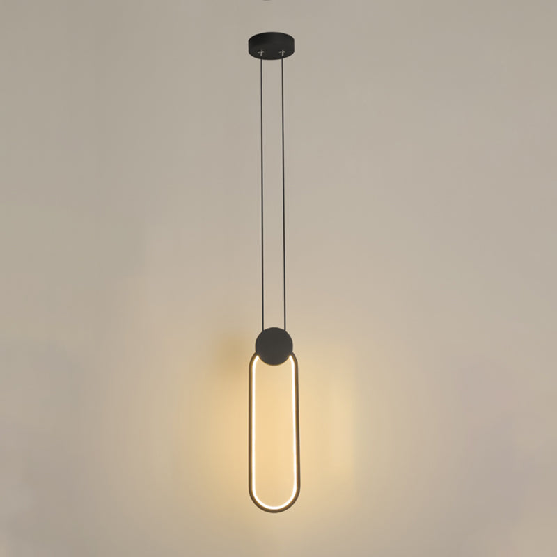 Minimalisme pendentif léger acrylique à 1 lumière LED vers le bas pour chambre à coucher