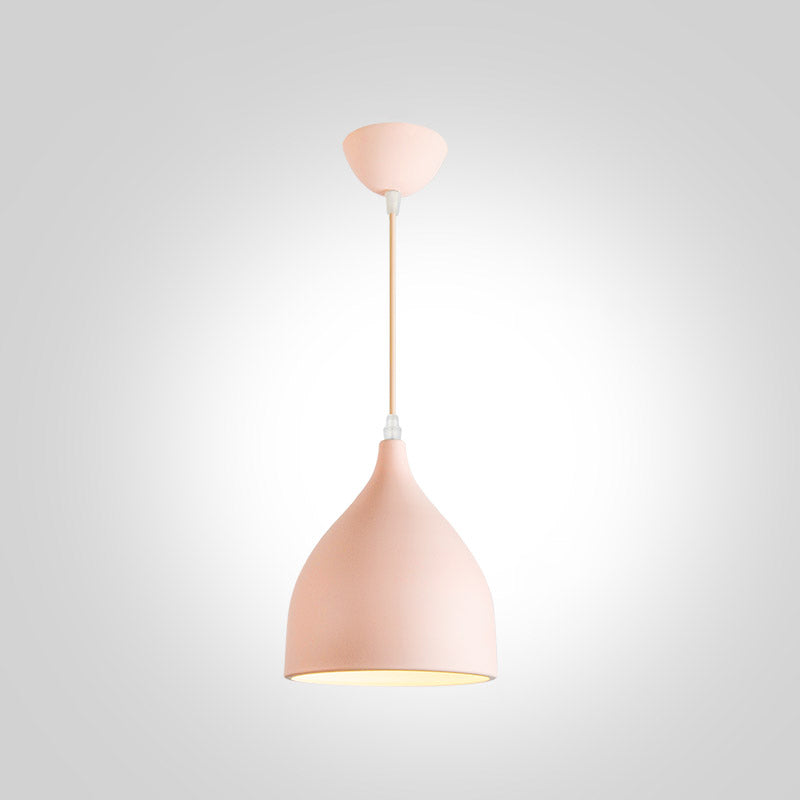 Metal Bowl Shape Hanging Lights Modern Macaron Style 1-Light Pendant Light for Bar