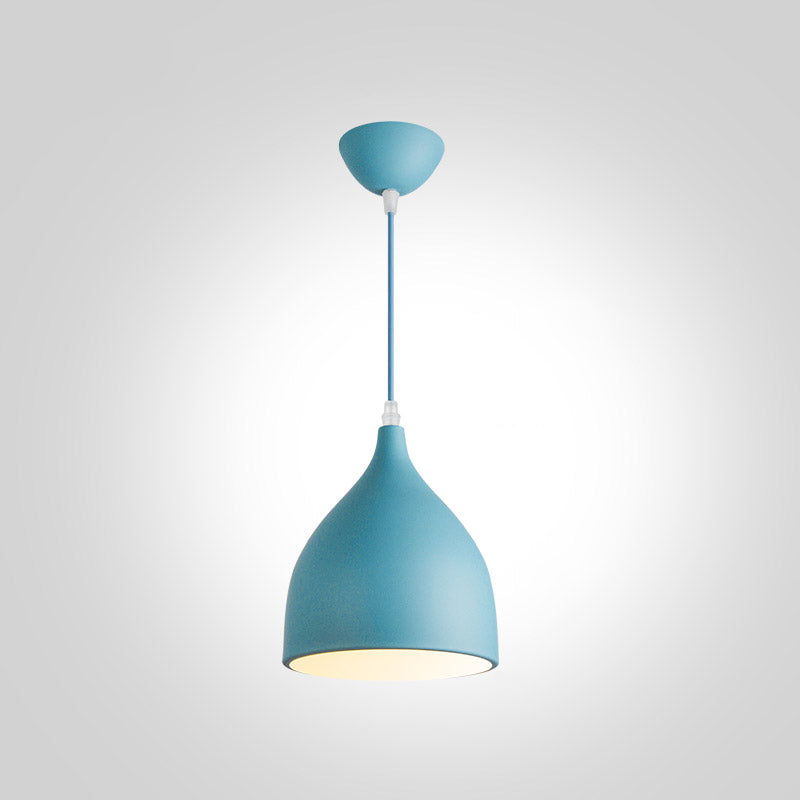 Metal Bowl Shape Hanging Lights Modern Macaron Style 1-Light Pendant Light for Bar