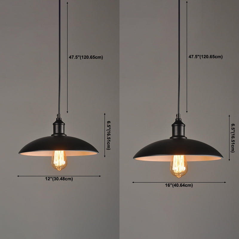 1 Copertura in pentola leggera a sospensione in stile industriale Metal Appeding Illuminazione per soggiorno