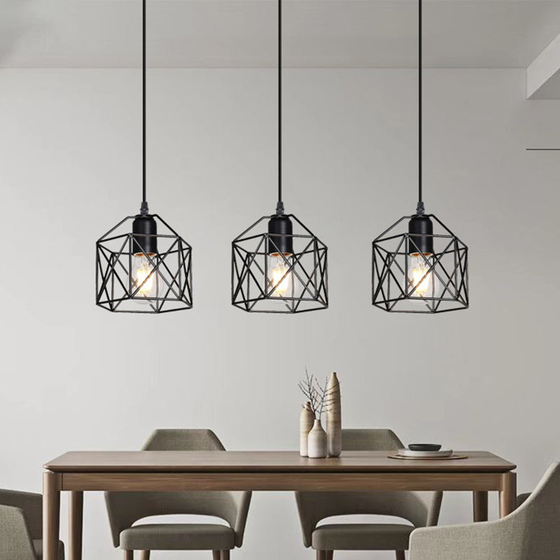 Forme de géométrie en métal Lumières suspendues industrielles multiples liminaires de support de suspension légers