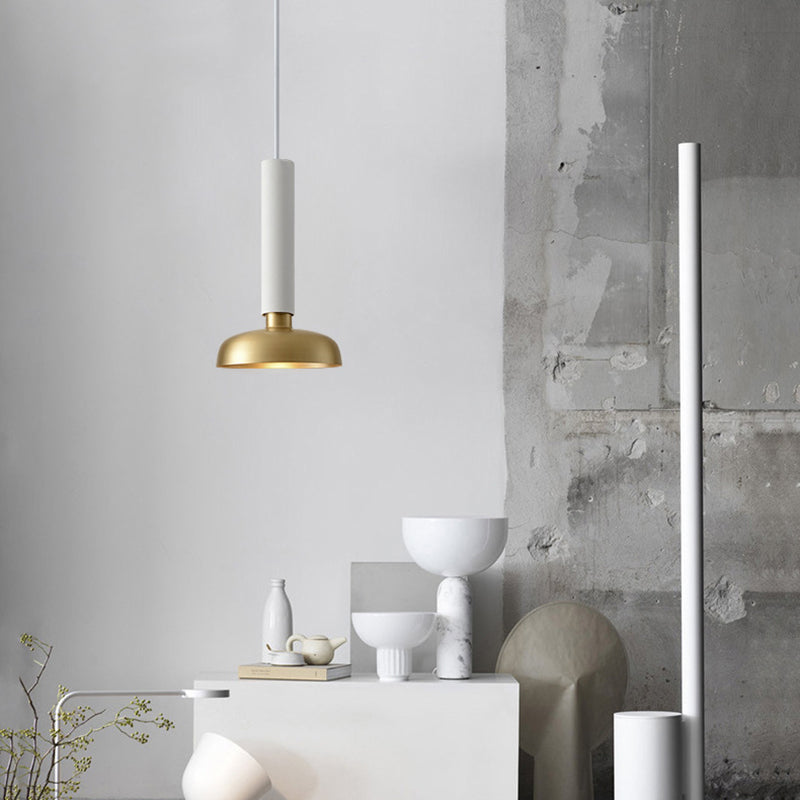 1 Light Pot Cover Hanging Pendant Postmodern Style Metal Hanging Lighting for Living Room