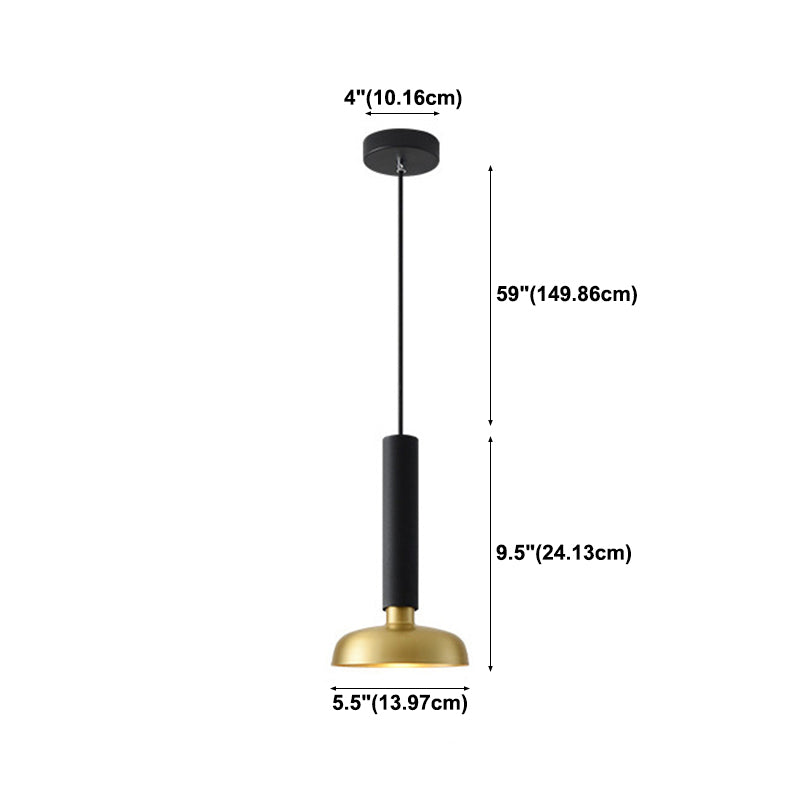 1 Light Pot Cover Hanging Pendant Postmodern Style Metal Hanging Lighting for Living Room