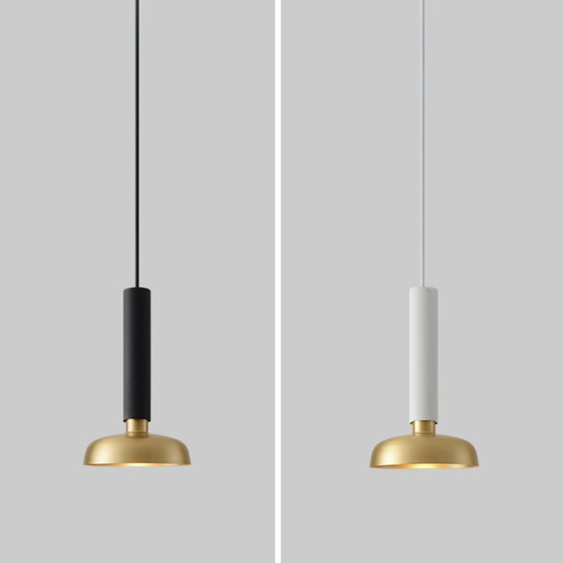 1 Light Pot Cover Hanging Pendant Postmodern Style Metal Hanging Lighting for Living Room