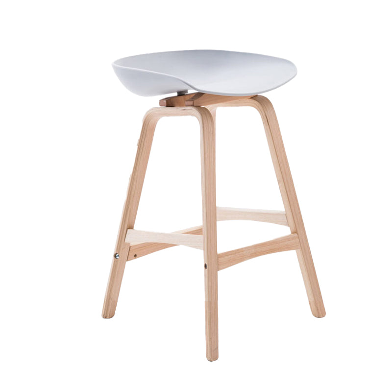 Scandinavia Style Bar-stool Wooden Legs PP Seat for Restaurant Bar