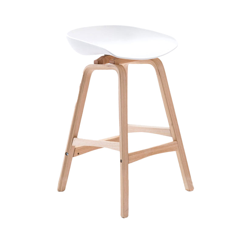 Scandinavia Style Bar-stool Wooden Legs PP Seat for Restaurant Bar