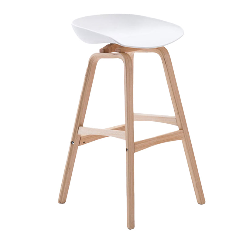 Scandinavia Style Bar-stool Wooden Legs PP Seat for Restaurant Bar