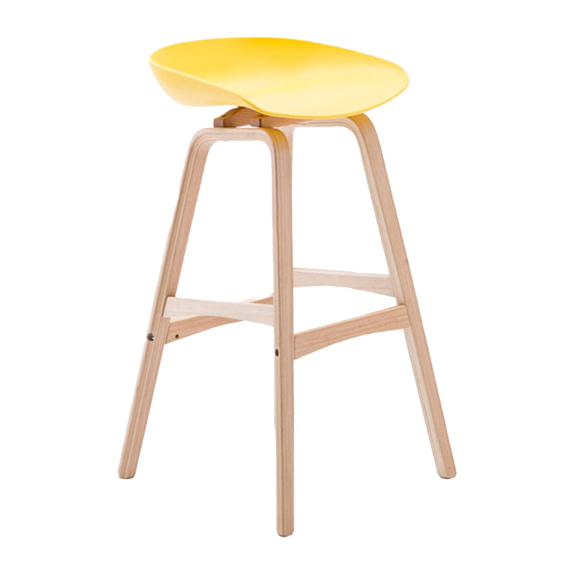 Scandinavia Style Bar-stool Wooden Legs PP Seat for Restaurant Bar