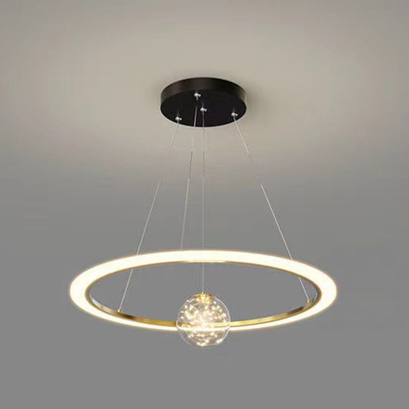 Multi Lights Ring Pendant Chandelier Modern Style Metal Hanging Lamps