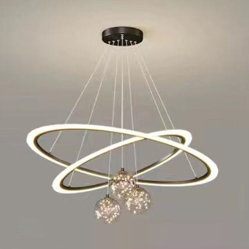 Multi Lights Ring Pendant Chandelier Modern Style Metal Hanging Lamps