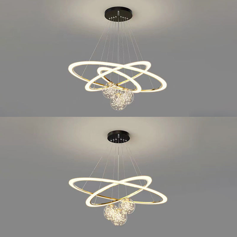 Multi Lights Ring Pendant Chandelier Modern Style Metal Hanging Lamps