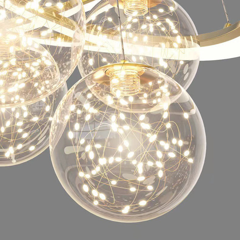 Multi Lights Ring Pendant Chandelier Modern Style Metal Hanging Lamps