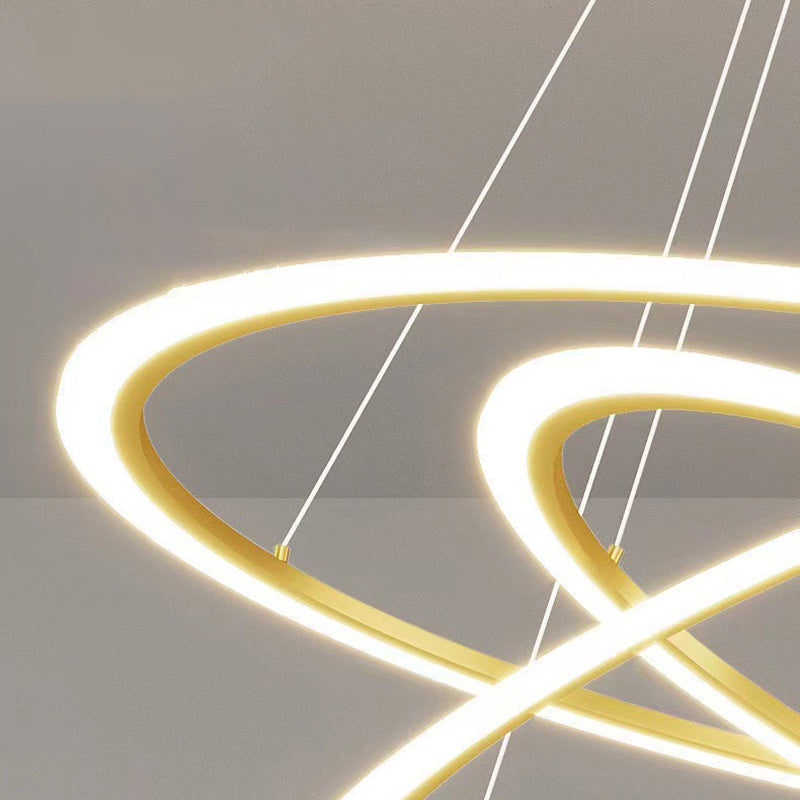 Multi Lights Ring Pendant Chandelier Modern Style Metal Hanging Lamps