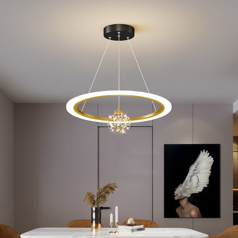 Lampadario a pendente anello multi -luci lampadario in stile moderno in metallo moderno
