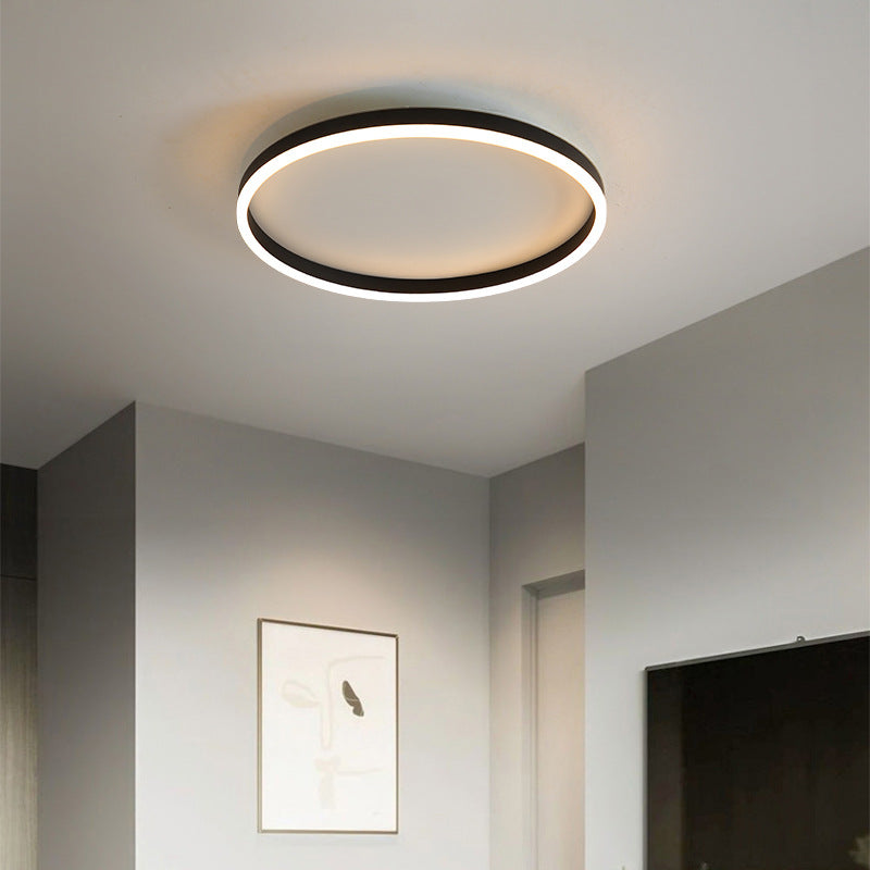 Circular Flush Mount Ceiling Light Metal LED Modern Flush Mount Light for Bedroom