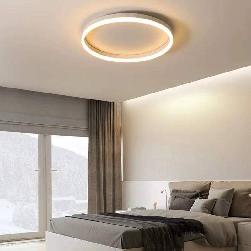 Circular Flush Mount Ceiling Light Metal LED Modern Flush Mount Light for Bedroom
