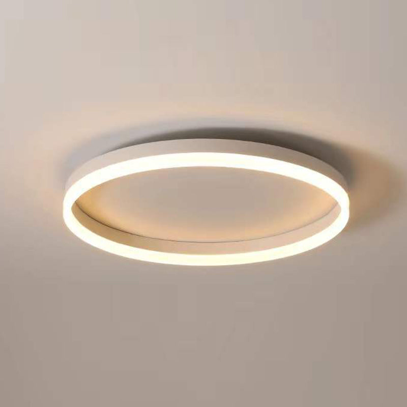 Circular Flush Mount Ceiling Light Metal LED Modern Flush Mount Light for Bedroom