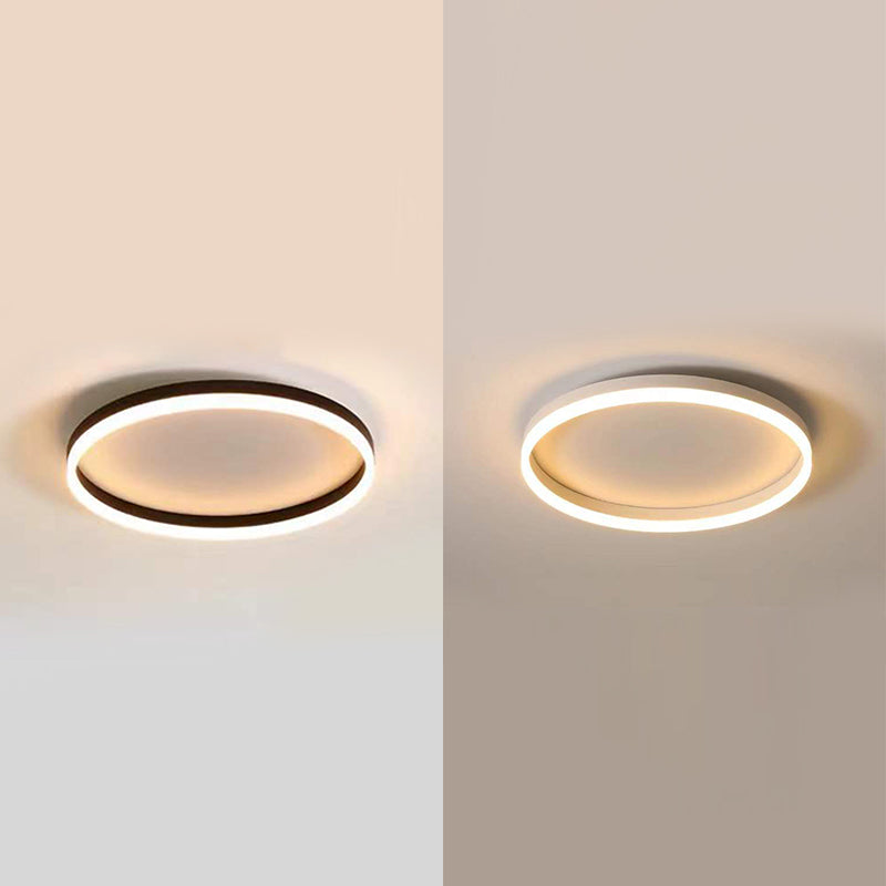 Circular Flush Mount Ceiling Light Metal LED Modern Flush Mount Light for Bedroom