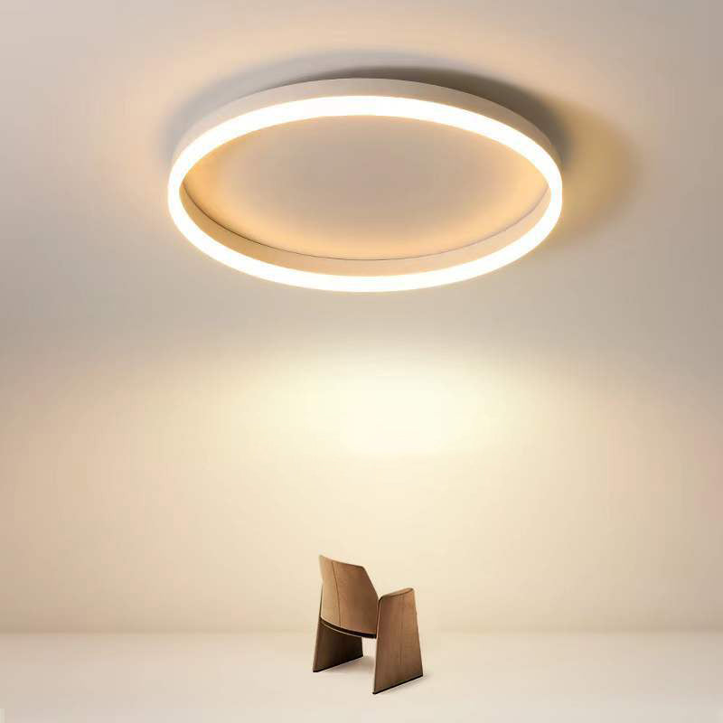 Circular Flush Mount Ceiling Light Metal LED Modern Flush Mount Light for Bedroom
