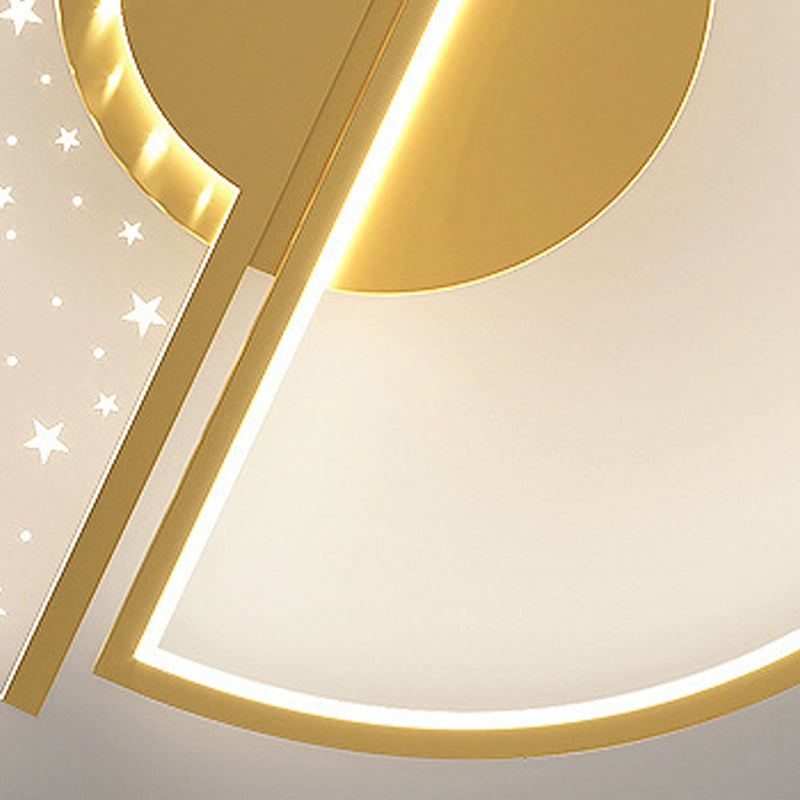 Nordic-Style Circle Ceiling Light Fixture Metal LED Bedroom Ceiling Mounted Light Fixture