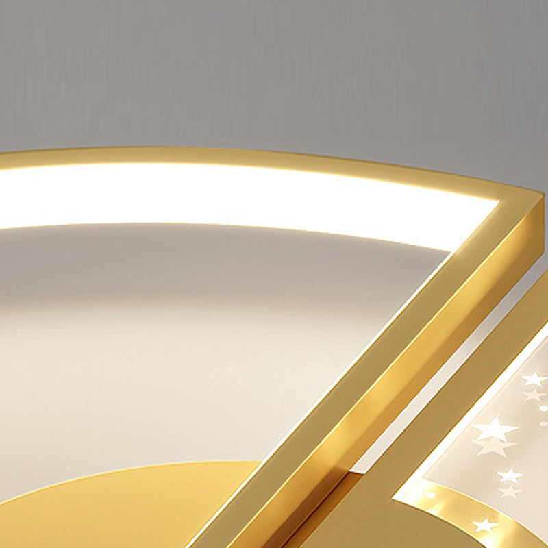 Nordic-Style Circle Ceiling Light Fixture Metal LED Bedroom Ceiling Mounted Light Fixture