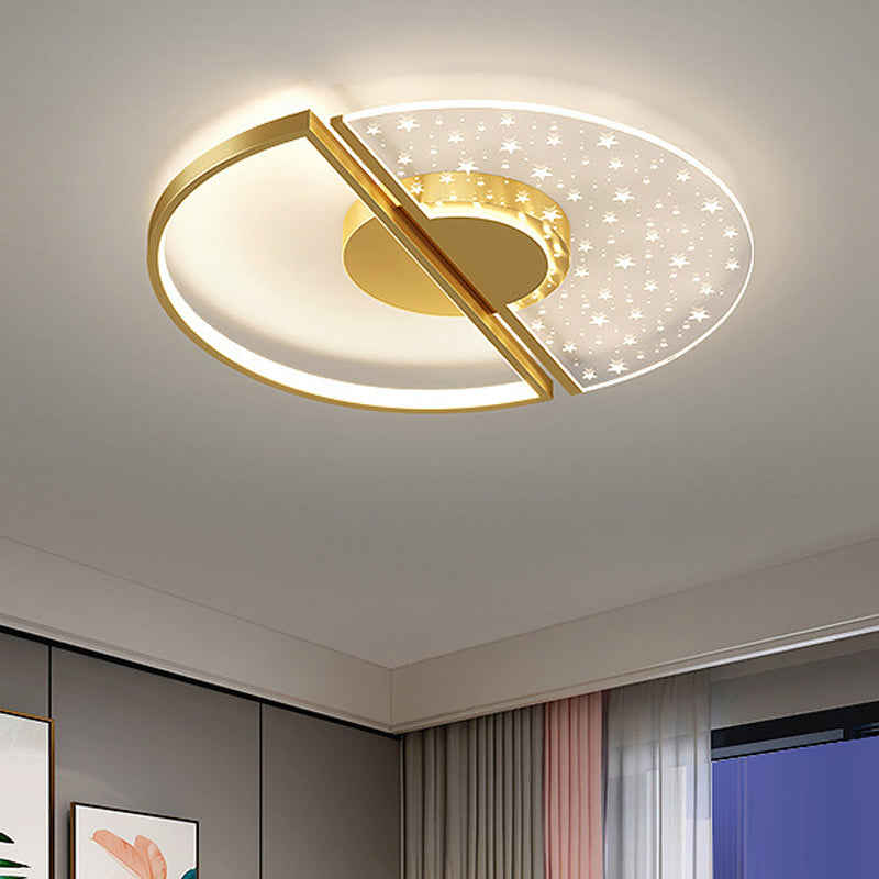 Cirkelvormige plafondlamp in Scandinavische stijl, metalen LED-slaapkamer, plafondgemonteerde lichtarmatuur