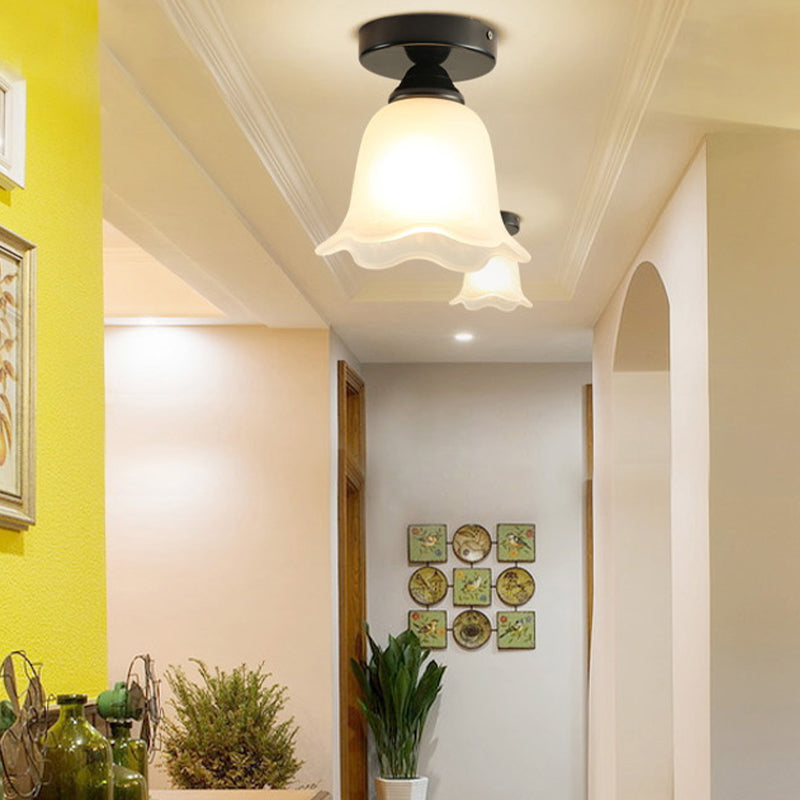 Modern Semi Flush Plafoniera Tradizionale Semi Mount Illuminazione per Vetro Shaded