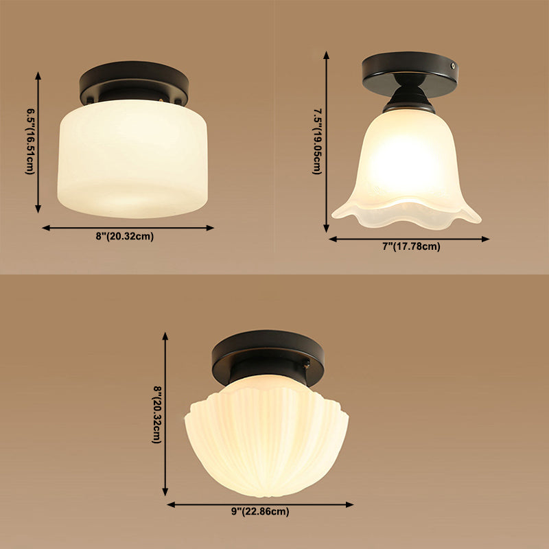 Modern Semi Flush Ceiling Light Traditional Semi Mount Lighting for Glass Shaded