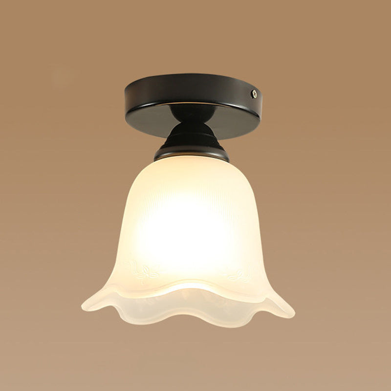 Modern Semi Flush Ceiling Light Traditional Semi Mount Lighting for Glass Shaded