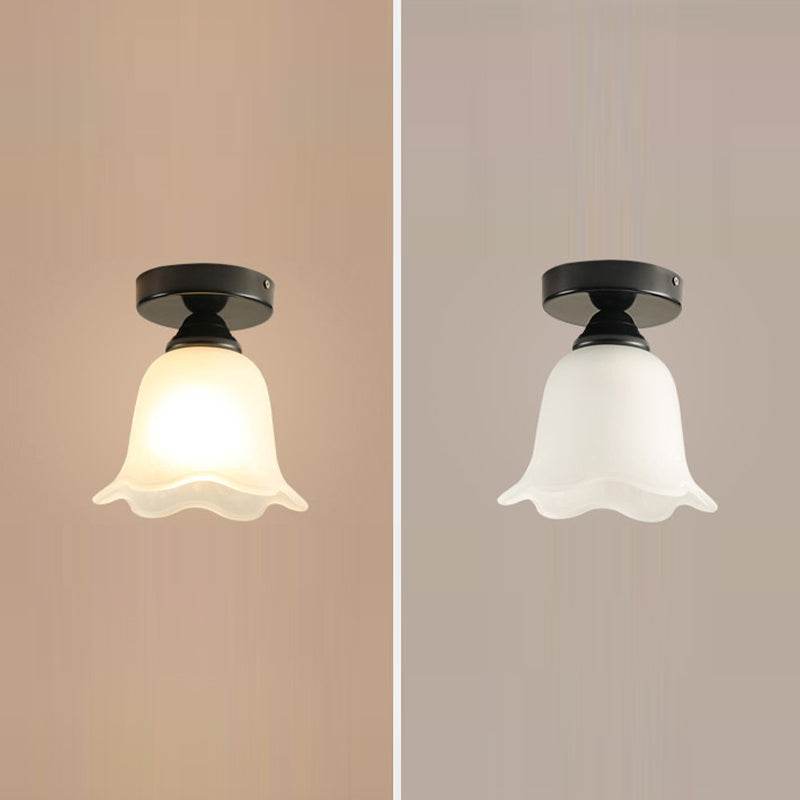 Modern Semi Flush Plafoniera Tradizionale Semi Mount Illuminazione per Vetro Shaded