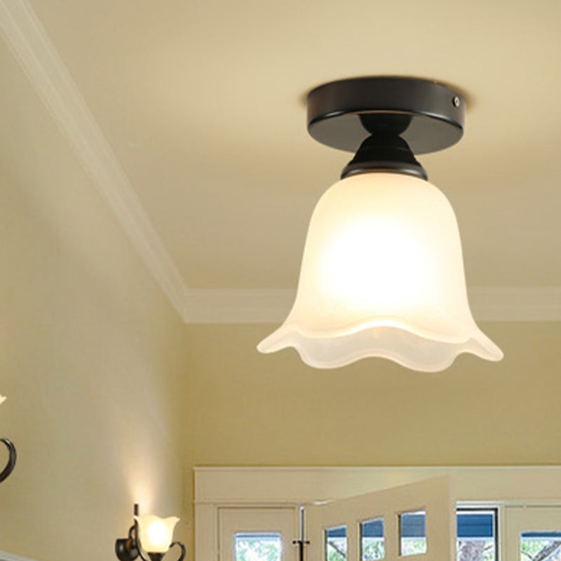 Modern Semi Flush Ceiling Light Traditional Semi Mount Lighting for Glass Shaded