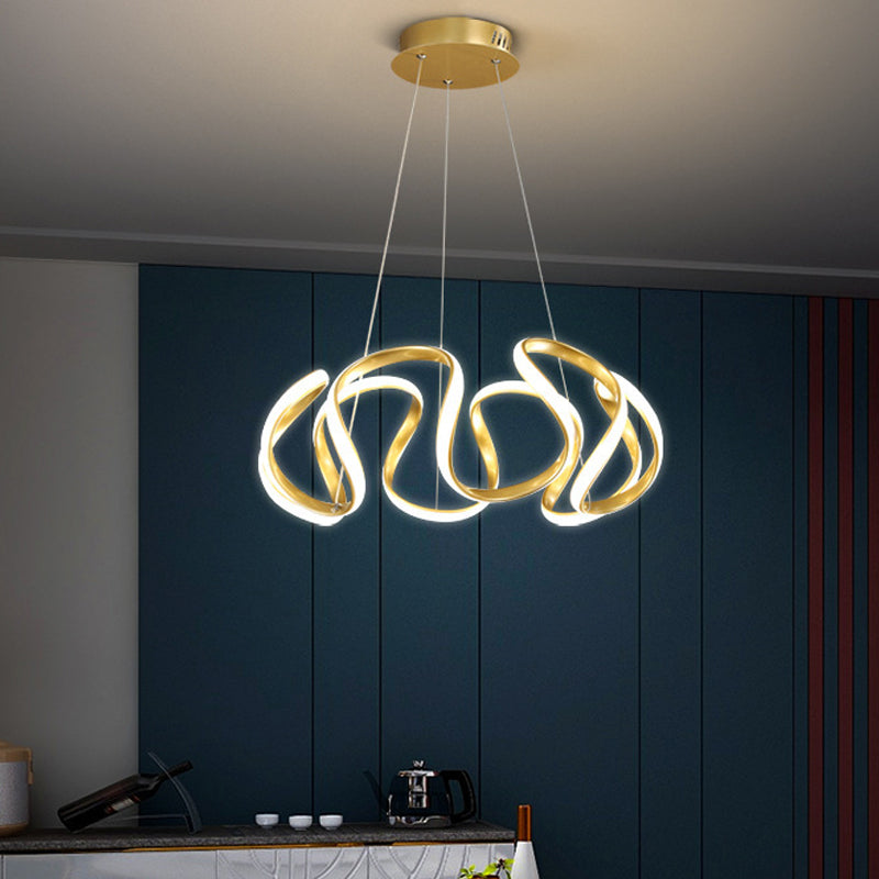 Waving Chandelier Light Fixture Nordic Style LED Hanging Light Fixture