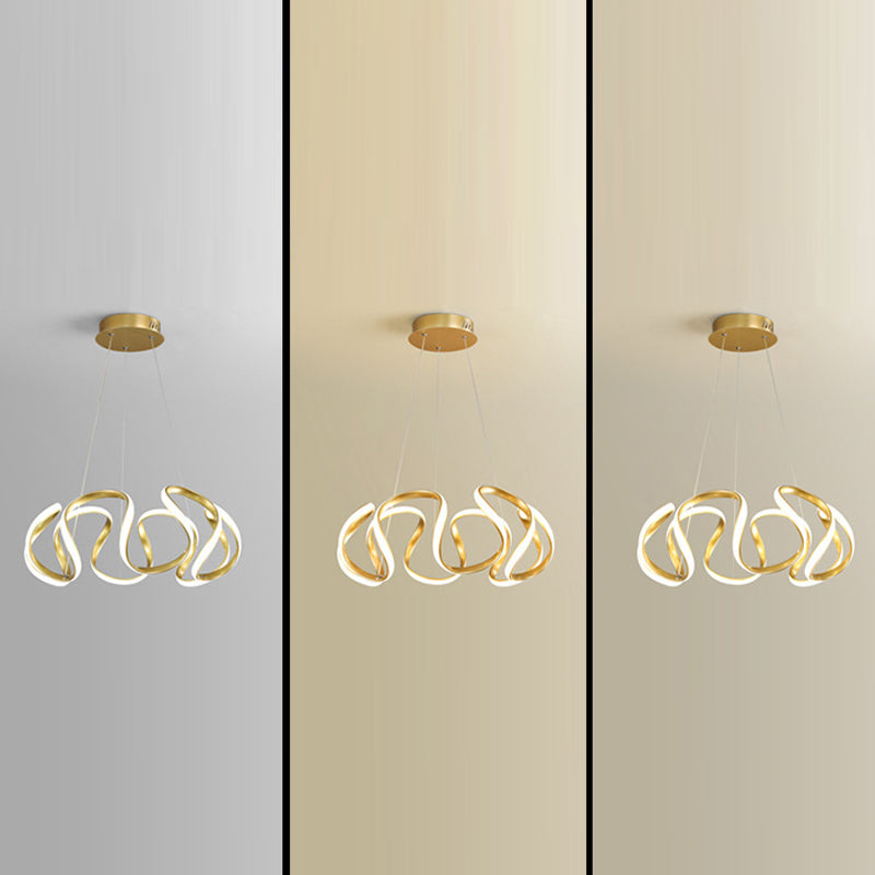 Waving Chandelier Light Fixture Nordic Style LED Hanging Light Fixture