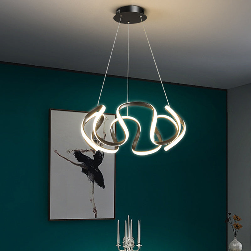 Waving Chandelier Light Fixture Nordic Style LED Hanging Light Fixture