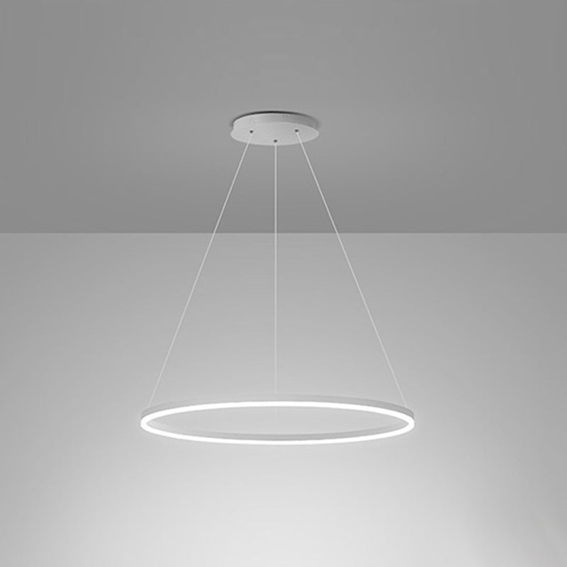 Circular Metal Hanging Light Fixture Simplicity LED Hanging Chandelier