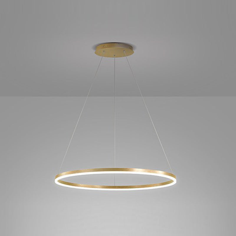 Circular Metal Hanging Light Fixture Simplicity LED Hanging Chandelier