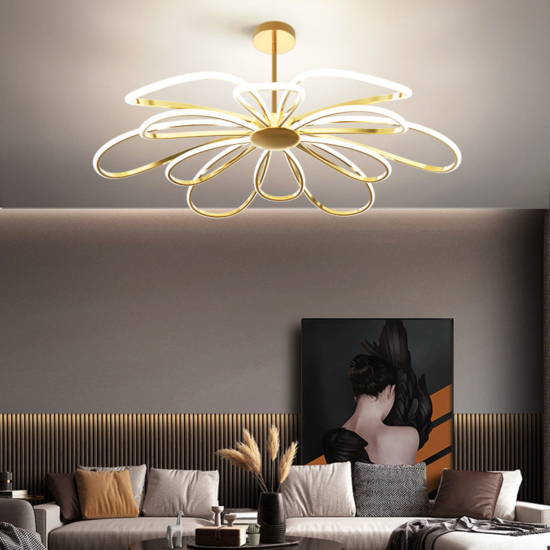 Floral Metal Hanging Chandelier Nordic Style LED Pendant Chandelier for Living Room