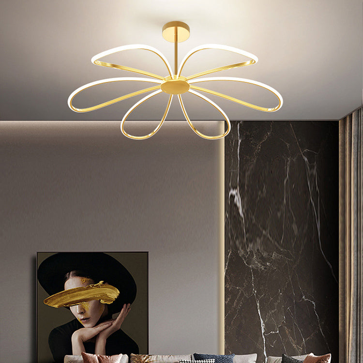 Floral Metal Hanging Chandelier Nordic Style LED Pendant Chandelier for Living Room
