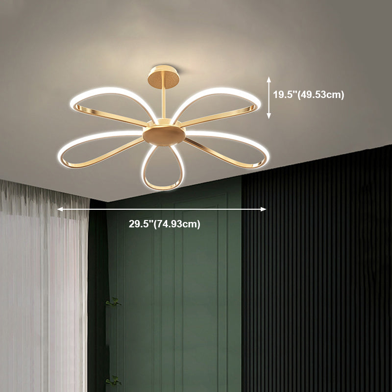 Floral Metal Hanging Chandelier Nordic Style LED Pendant Chandelier for Living Room