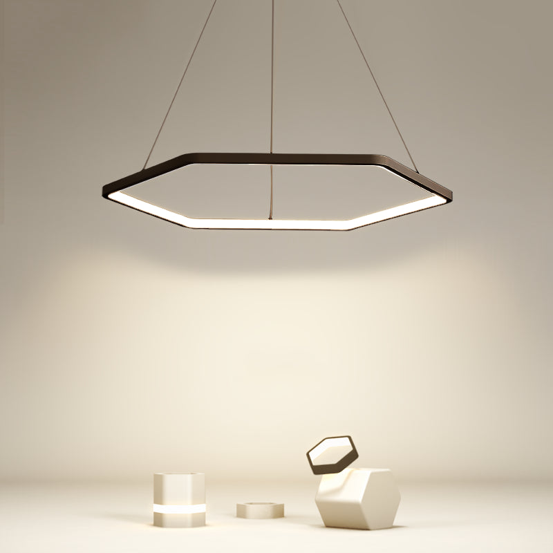 Geometric Hanging Light Kit Simplicity LED Metal Pendant Light Fixture