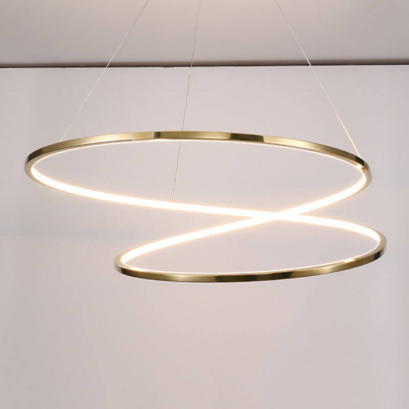 Twist Pendant Light Fixture Minimalist Stainless Steel LED Suspension Light