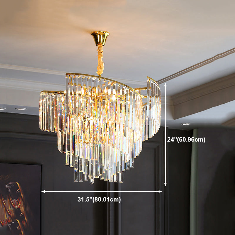 Contemporary Crystal Chandelier Light Fixtures Restaurant Hanging Chandelier