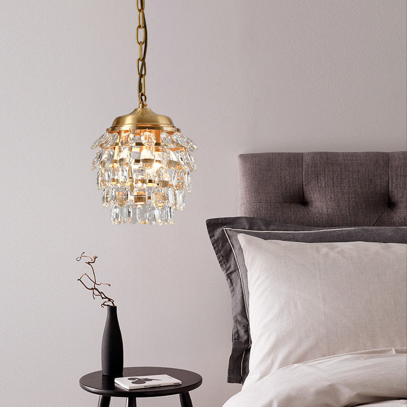 Modern Chandelier Light Fixtures Crystal Multi Head Hanging Chandelier for Bedroom