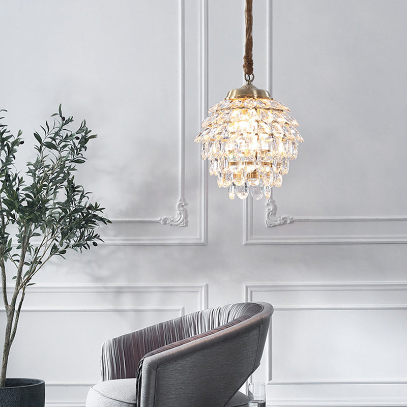 Modern Chandelier Light Fixtures Crystal Multi Head Hanging Chandelier for Bedroom