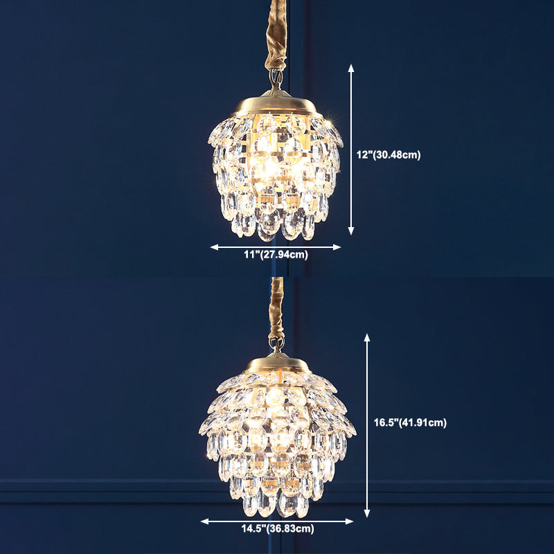 Modern Chandelier Light Fixtures Crystal Multi Head Hanging Chandelier for Bedroom